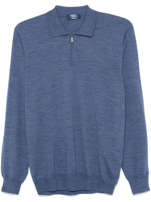 fine-knit polo shirt